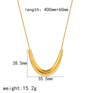 1 Piece Simple Series Daily Geometric 18K Gold Plated Chain Necklaces h5 Picture5