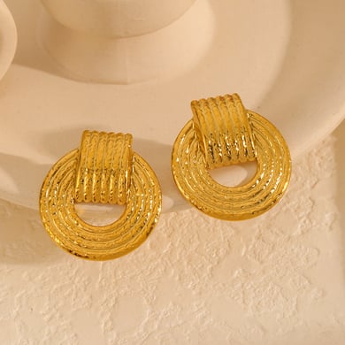 1 Paar geometrische Retro-Ohrstecker der Simple Series, 18 Karat vergoldet h5 Bild3