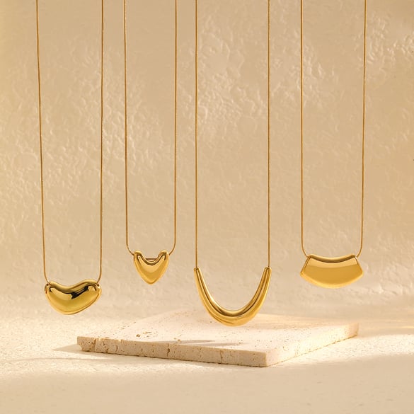 1 stuk Simple Series Daily geometrische 18K vergulde kettingkettingen 2