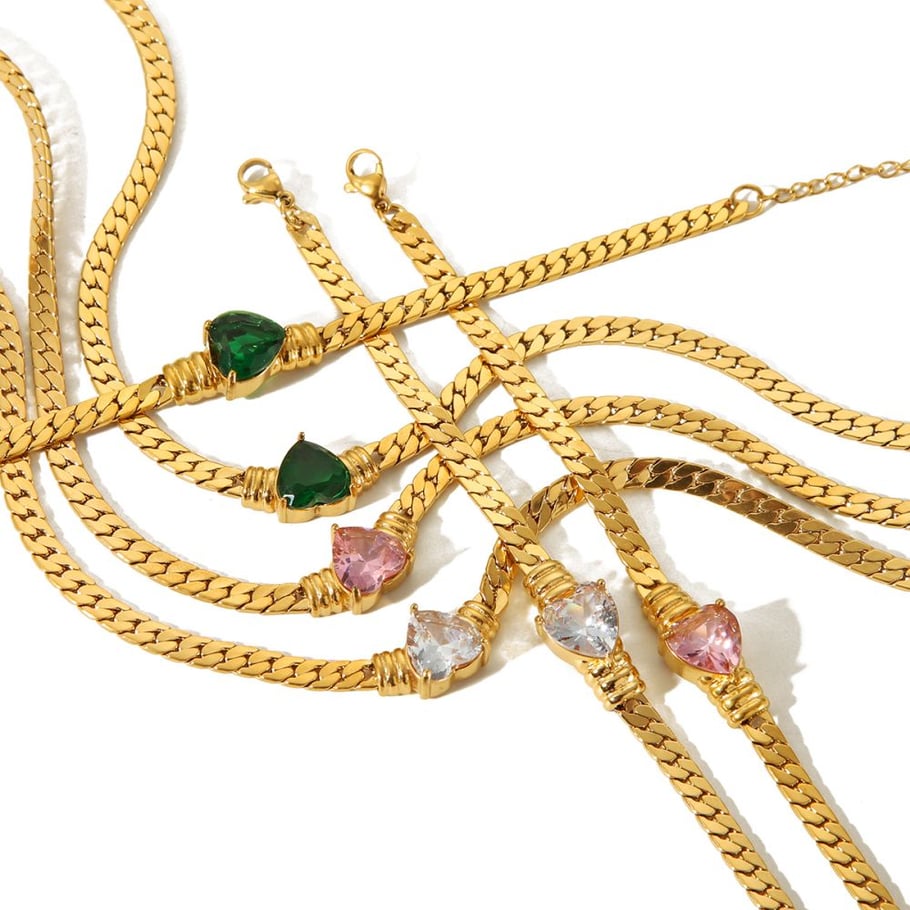 1 Piece Simple Series Daily Geometric 18K Gold Plated Zircon Chain Bracelets Picture4