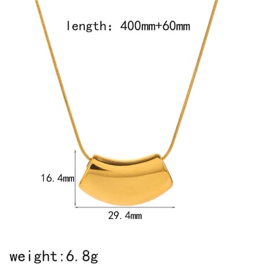 1 Piece Simple Series Daily Geometric 18K Gold Plated Chain Necklaces h5 Picture6