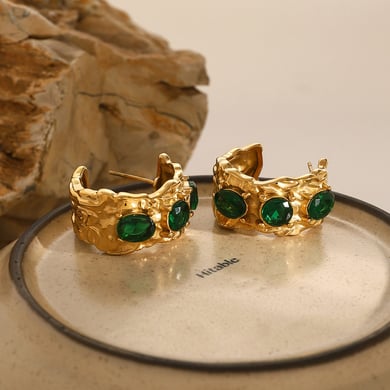 1 Paar Ohrringe im Retro-Kreuz-Design der Classic-Serie aus Edelstahl mit 18 Karat vergoldetem Zirkonia für Damen h5 Bild6