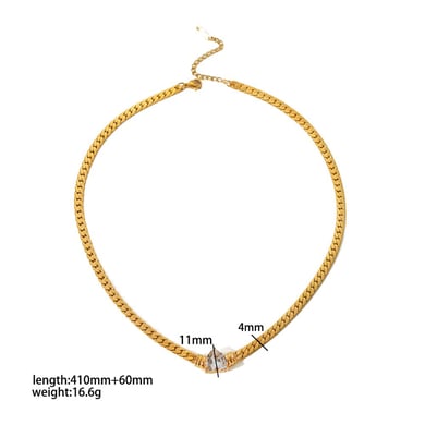 1 Piece Simple Series Daily Geometric 18K Gold Plated Zircon Chain Bracelets h5 Picture10