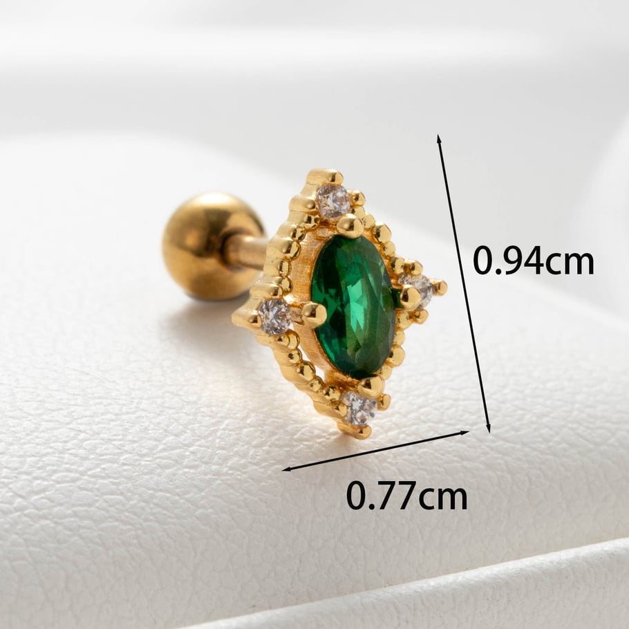 1 Paar Simple Series Simple Flower Titanstahl Kein Beschichtungsmaterial Zirkon Damen Ohrstecker Bild4