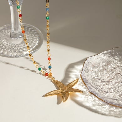 Collier avec pendentif tortue de vacances en acier inoxydable plaqué or 18 carats pour femme, série simple, 1 pièce h5 Image7