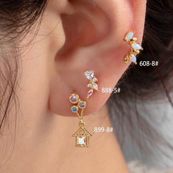 1 par de pendientes de botón de acero de titanio con forma de corazón clásico, sin chapado, con circonitas para mujer 2