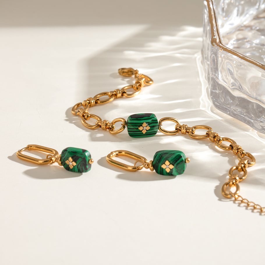 1 Piece Ethnic Series Elegant Geometric Stainless Steel 18K Gold Plated Women Charm Bracelets Picture3