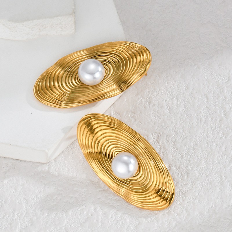 1 Paar Simple Series Simple Bow Knot Edelstahl 18 Karat vergoldete Damen-Ohrstecker h5Bild5