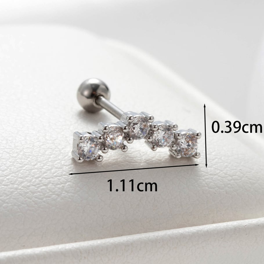 1 Pair Simple Series Simple Heart Titanium Steel No Plating Material Zircon Women Stud Earrings Picture6
