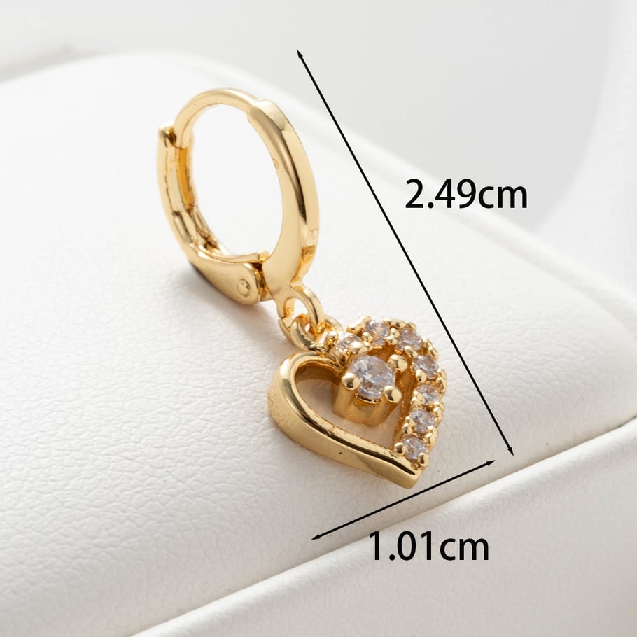 1 Pair Simple Series Simple Heart Titanium Steel No Plating Material Zircon Women Stud Earrings Picture5
