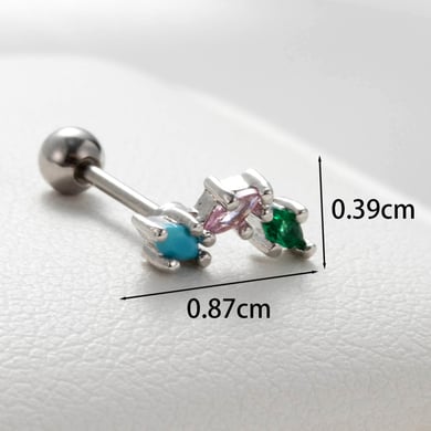 1 Pair Simple Series Simple Geometric Titanium Steel No Plating Material Zircon Women Stud Earrings h5 Picture5