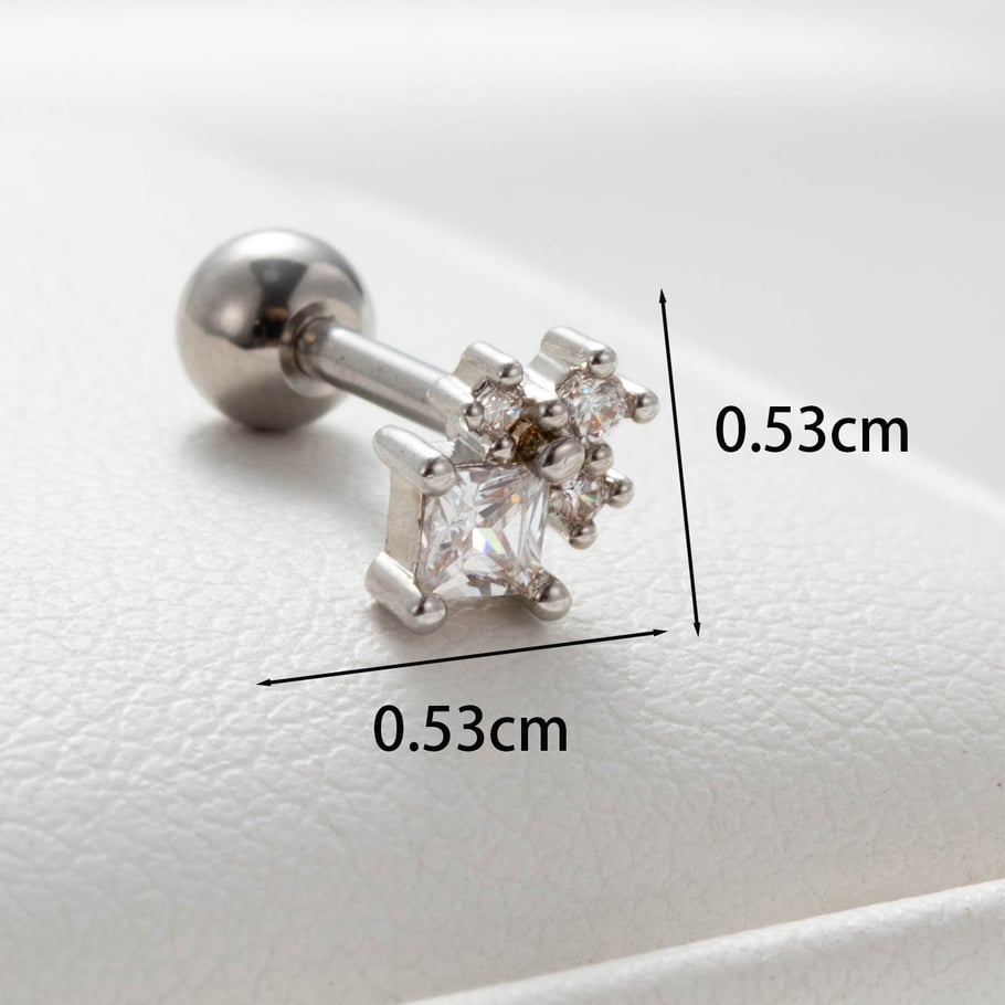 1 Pair Simple Series Simple Animal Titanium Steel No Plating Material Zircon Women Stud Earrings Picture4