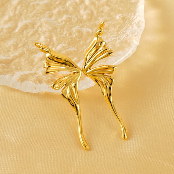 1 paio di orecchini a bottone da donna placcati in oro 18 carati, serie romantica, eleganti 2