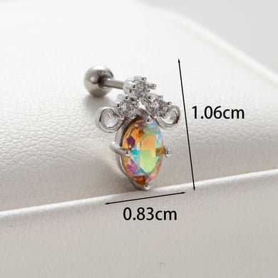 1 Paar Simple Series Simple Flower Titanstahl Kein Beschichtungsmaterial Zirkon Damen Ohrstecker h5 Bild3