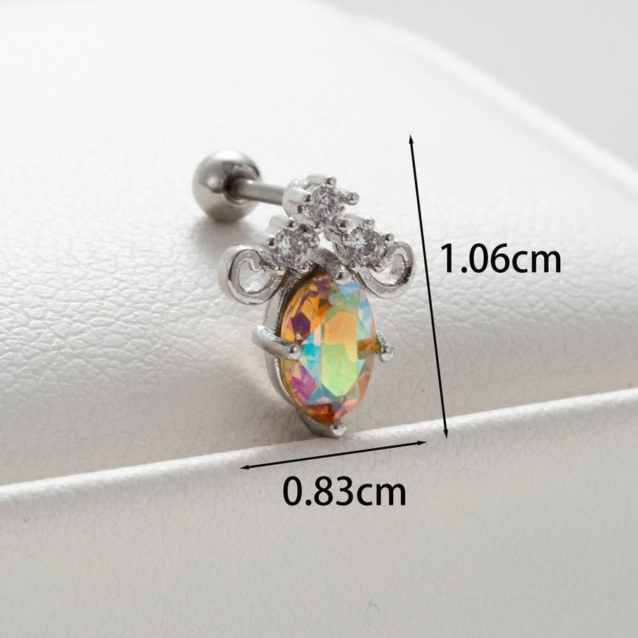 1 Paar Simple Series Simple Flower Titanstahl Kein Beschichtungsmaterial Zirkon Damen Ohrstecker Bild3