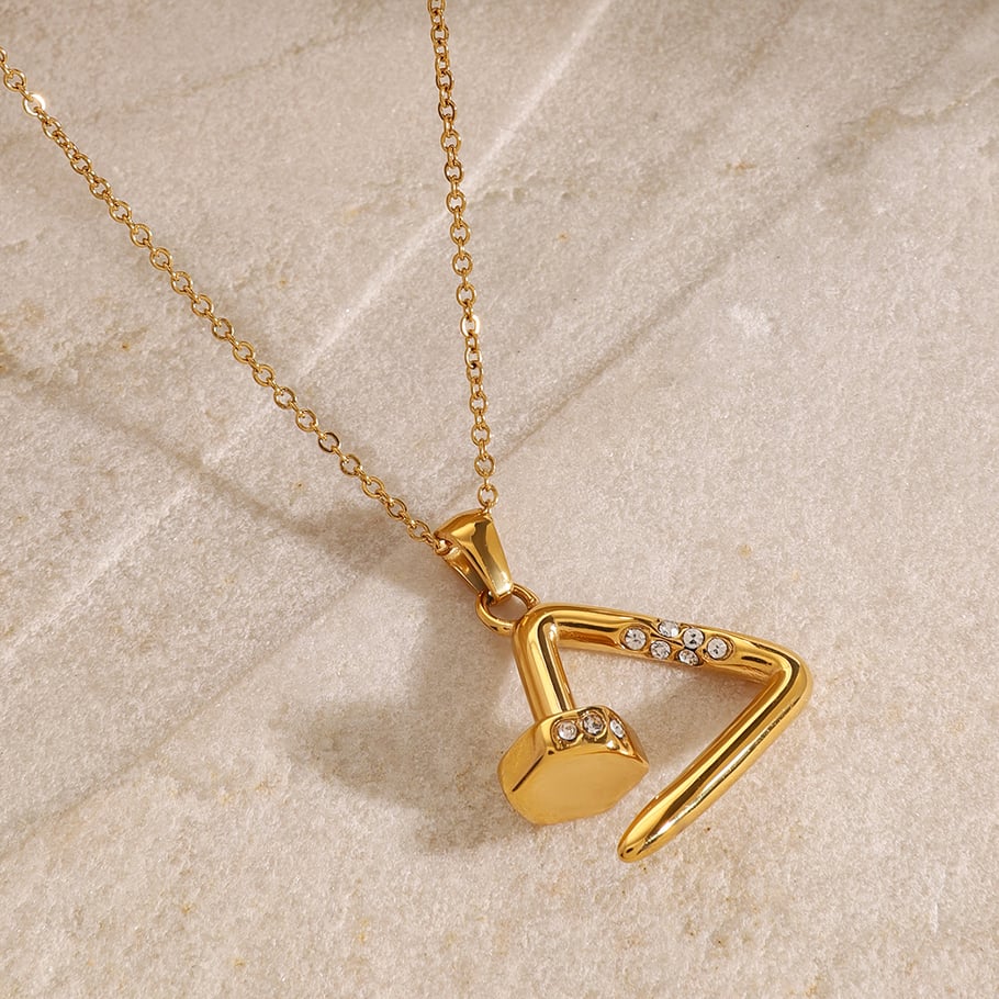 1 Stück Simple Series Casual Geometric Edelstahl 18 Karat vergoldet Damen Anhänger Halsketten Bild3