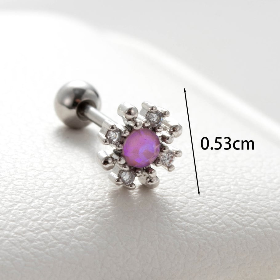 1 Pair Simple Series Daily Heart Titanium Steel No Plating Material Zircon Women Stud Earrings Picture4
