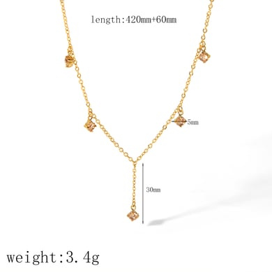 1 Stück Simple Series Daily Geometric Edelstahl 18K vergoldete Kettenhalsketten h5 Bild7