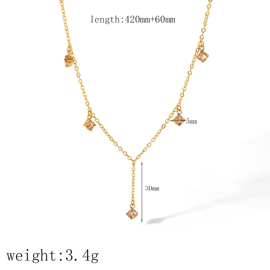 1 Stück Simple Series Daily Geometric Edelstahl 18K vergoldete Kettenhalsketten Bild7