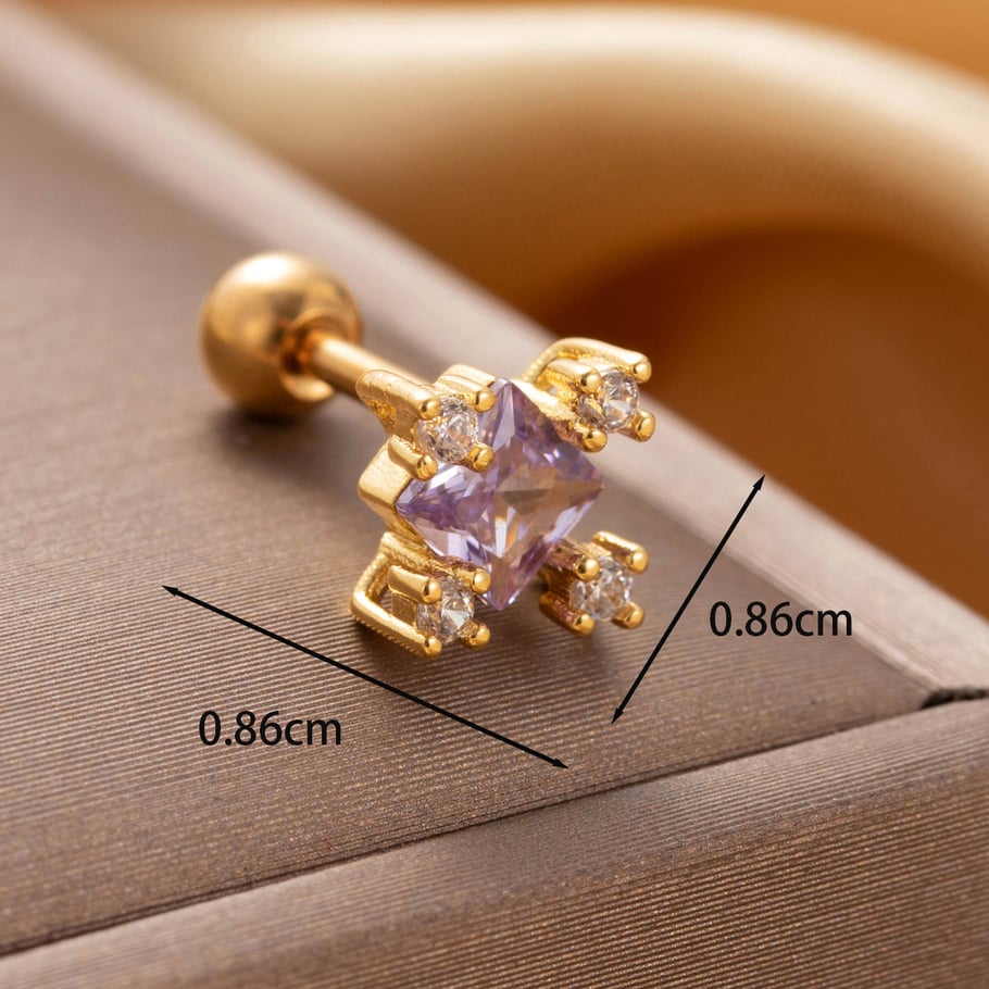 1 Pair Simple Series Simple Heart Titanium Steel No Plating Material Zircon Women Stud Earrings Picture4