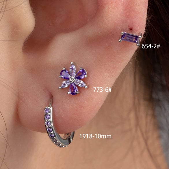 1 Pair Simple Series Classic Geometric Titanium Steel No Plating Material Zircon Women Stud Earrings