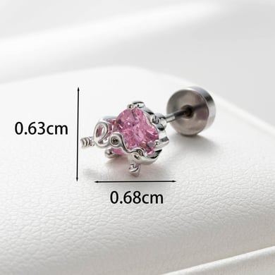 1 Pair Simple Series Daily Heart Titanium Steel No Plating Material Zircon Women Stud Earrings h5 Picture3