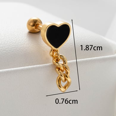 1 Paar Simple Series Klassische Herz Titan Stahl Kein Beschichtungsmaterial Zirkon Damen Ohrstecker h5 Bild5