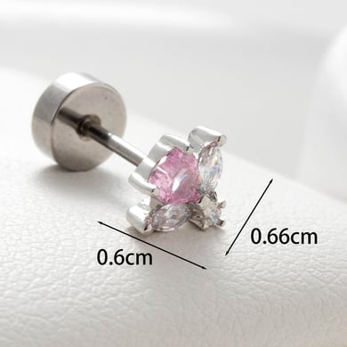 1 Paar Simple Series Klassische Herz Titan Stahl Kein Beschichtungsmaterial Zirkon Damen Ohrstecker h5 Bild3