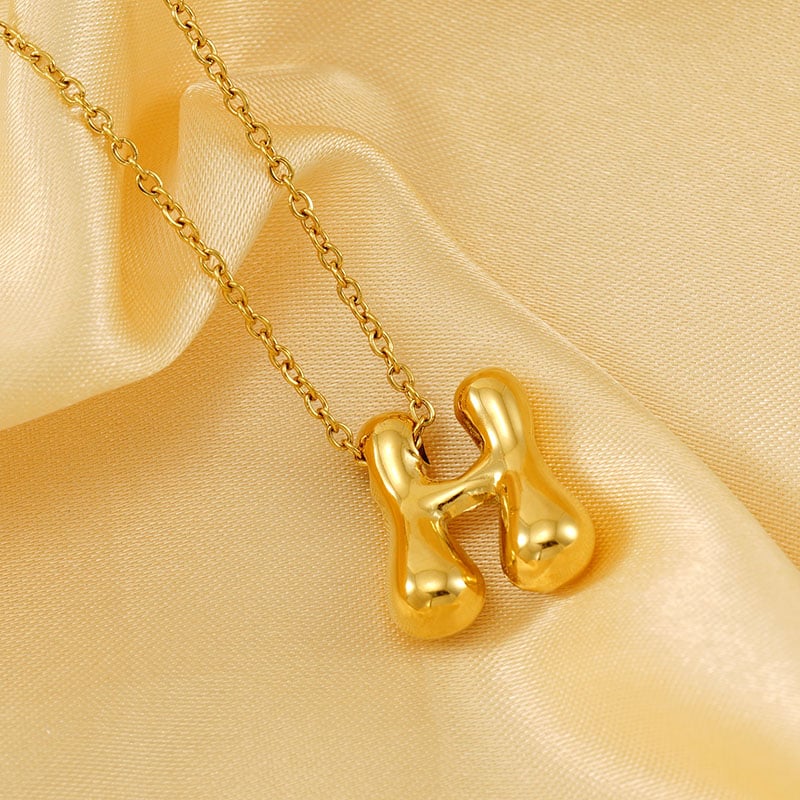 1 Piece Simple Series Daily Letter Titanium Steel 18K Gold Plated Unisex Pendant Necklaces Picture3