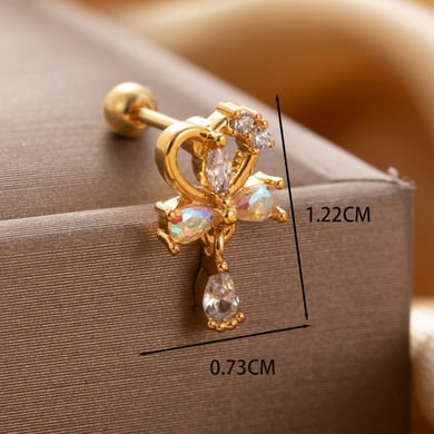 1 Paar Simple Series Klassische Herz Titan Stahl Kein Beschichtungsmaterial Zirkon Damen Ohrstecker h5 Bild3
