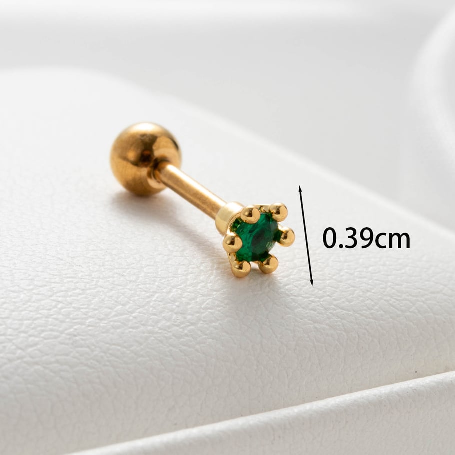 1 Pair Simple Series Simple Flower Titanium Steel No Plating Material Zircon Women Stud Earrings Picture4