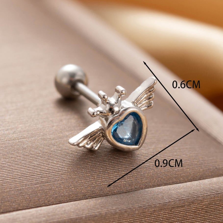 1 Pair Simple Series Simple Heart Titanium Steel No Plating Material Zircon Women Stud Earrings Picture5