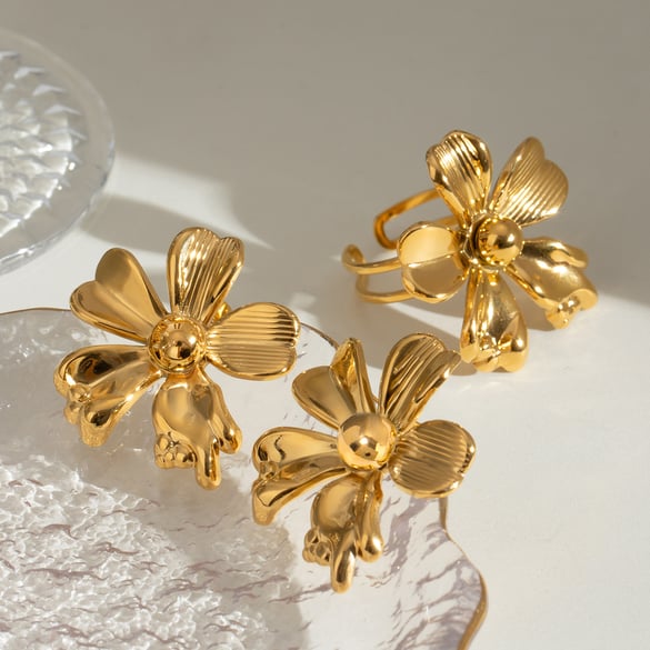 1 paire de boucles d&#39;oreilles pour femme, série Simple, classique, en acier inoxydable plaqué or 18 carats, avec perles artificielles