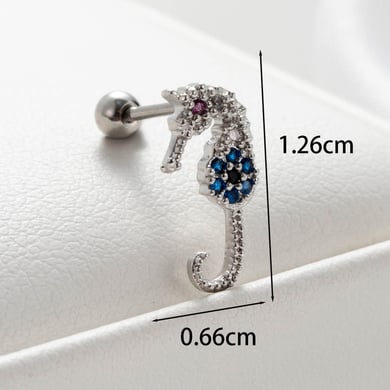 1 Pair Simple Series Classic Animal Titanium Steel No Plating Material Zircon Women Stud Earrings h5 Picture5