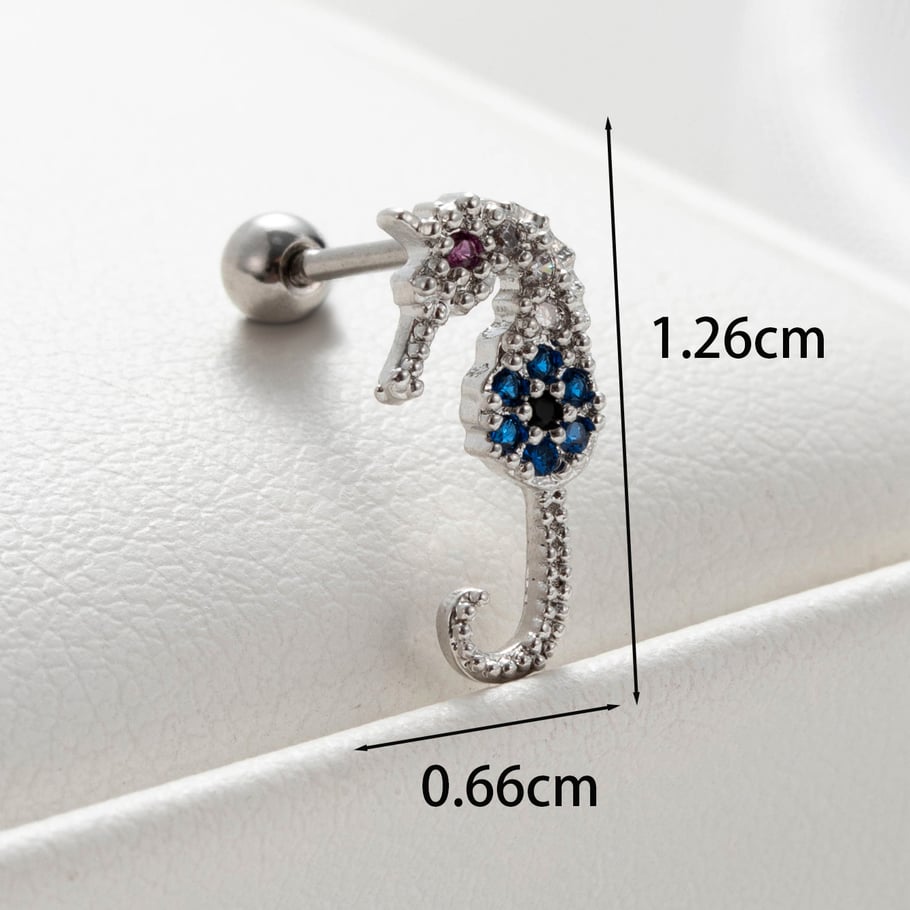 1 Pair Simple Series Classic Animal Titanium Steel No Plating Material Zircon Women Stud Earrings Picture5