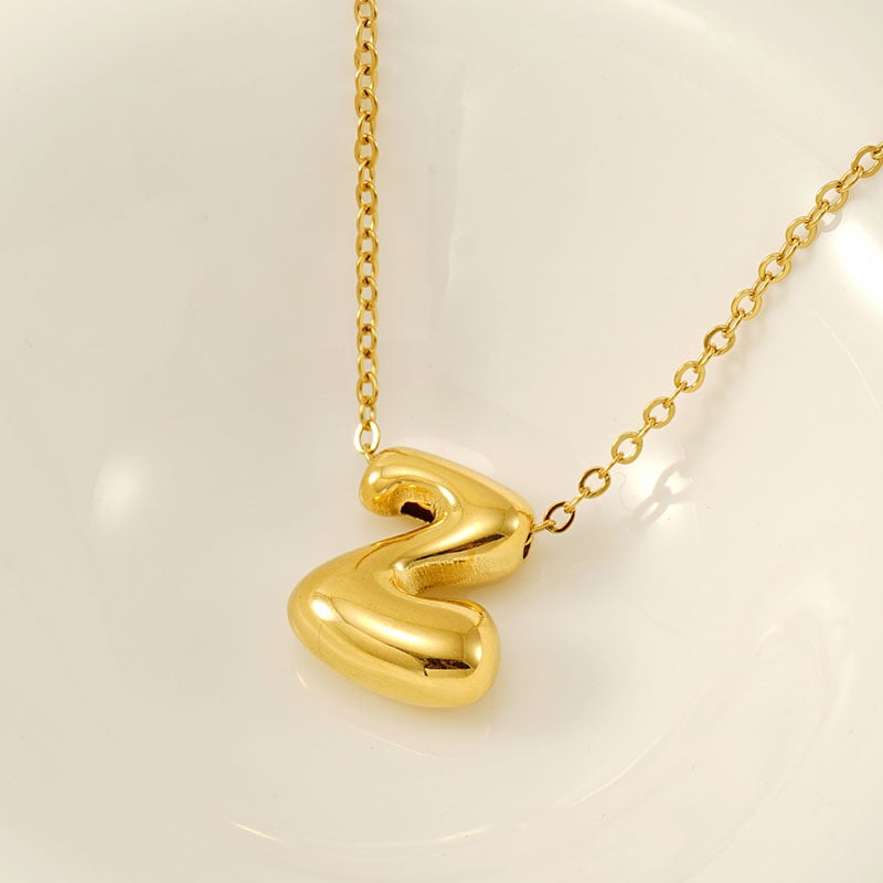 1 Piece Simple Series Daily Letter Titanium Steel 18K Gold Plated Unisex Pendant Necklaces Picture4