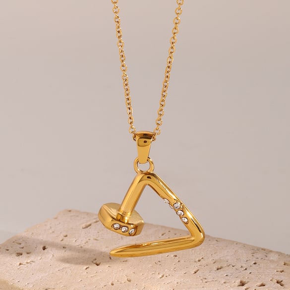 1 stuk Eenvoudige serie Casual geometrische roestvrijstalen 18K vergulde dames hanger kettingen