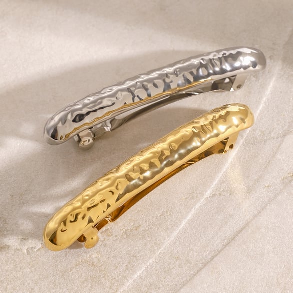 1 Pair Simple Series Daily Geometric Stainless Steel 18K Gold Plated Women Hair Clips