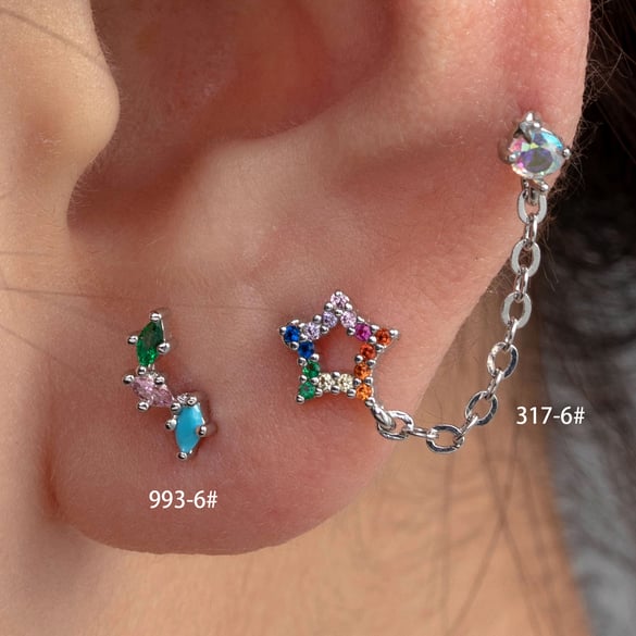 1 Pair Simple Series Simple Geometric Titanium Steel No Plating Material Zircon Women Stud Earrings