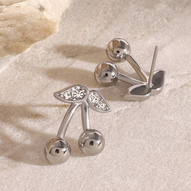 1 Paar Simple Series Sweet Plant Edelstahl 18 Karat vergoldet Zirkon Damen Ohrstecker h5 Bild6