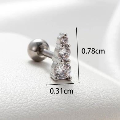 1 Pair Simple Series Simple Heart Titanium Steel No Plating Material Zircon Women Stud Earrings h5 Picture4