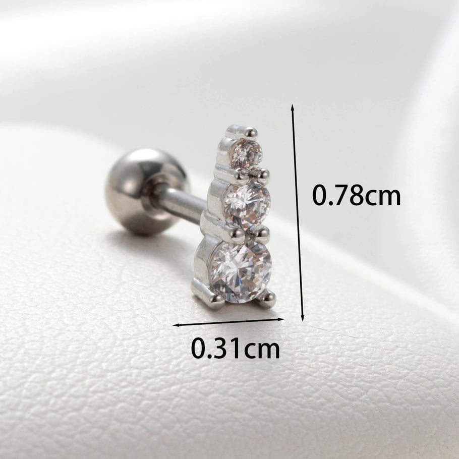 1 Pair Simple Series Simple Heart Titanium Steel No Plating Material Zircon Women Stud Earrings Picture4