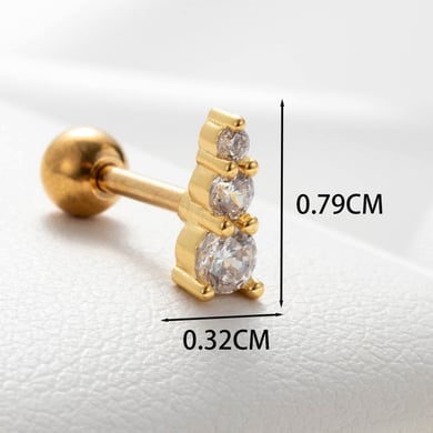 1 Pair Simple Series Simple Flower Titanium Steel No Plating Material Zircon Women Stud Earrings h5 Picture4