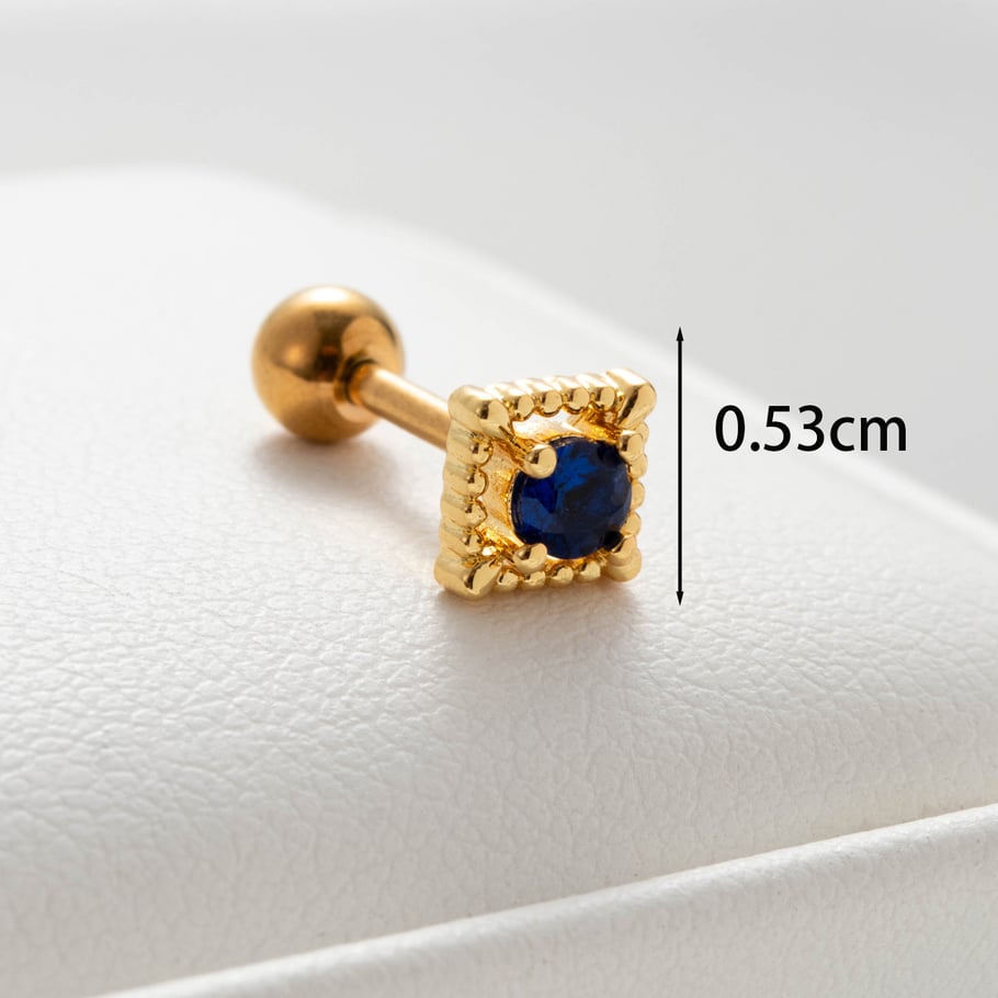 1 Pair Simple Series Simple Geometric Titanium Steel No Plating Material Zircon Women Stud Earrings Picture5