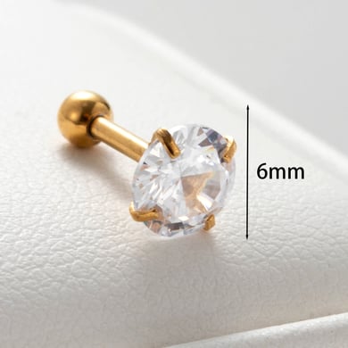 1 Pair Simple Series Simple Geometric Titanium Steel No Plating Material Zircon Women Stud Earrings h5 Picture5