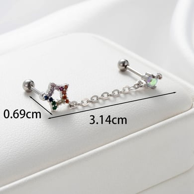 1 Pair Simple Series Simple Geometric Titanium Steel No Plating Material Zircon Women Stud Earrings h5 Picture4