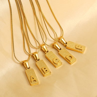 1 Piece Simple Series Hip-Pop/Rock Letter Stainless Steel 18K Gold Plated Unisex Pendant Necklaces h5 Picture2