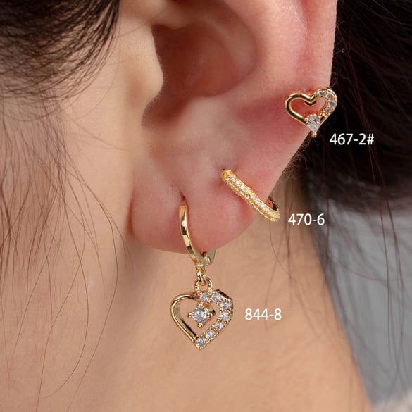 1 Pair Simple Series Simple Heart Titanium Steel No Plating Material Zircon Women Stud Earrings