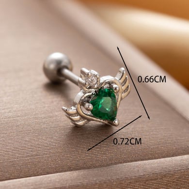 1 Pair Simple Series Classic Heart Titanium Steel No Plating Material Zircon Women Stud Earrings h5 Picture5