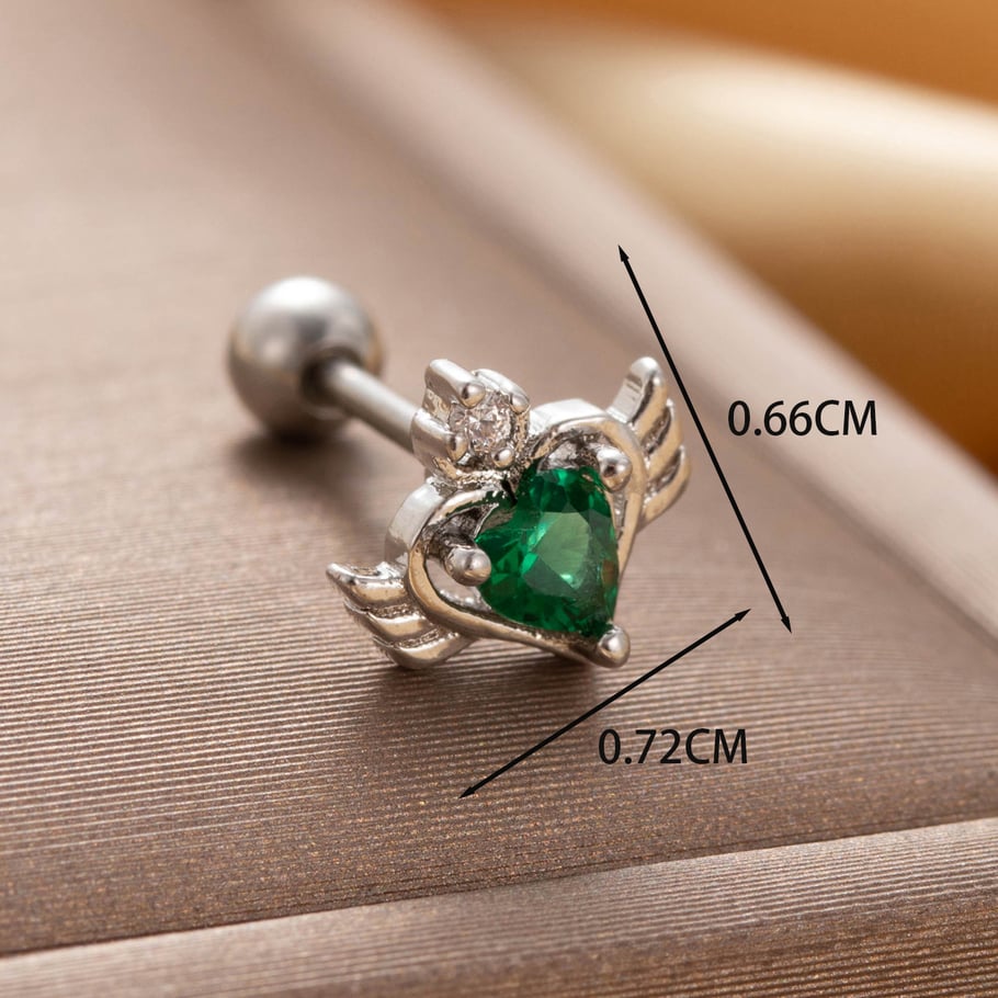 1 Pair Simple Series Classic Heart Titanium Steel No Plating Material Zircon Women Stud Earrings Picture5